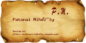 Patonai Mihály névjegykártya